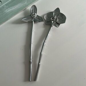 Silver Floral Serving Tongs Mariposa Made in Mexico